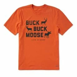 Best reviews of 😉 Shirts Men's Life Is Good Buck Buck Moose Crusher T-Shirt 🎁
