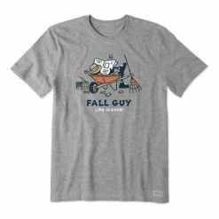 Coupon 👍 Shirts Men's Life Is Good Fall Guy Crusher T-Shirt 🔥