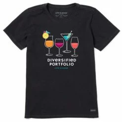 Brand new ⭐ Shirts 👩 Women's Life Is Good Diversified Portfolio Cocktails Crusher T-Shirt 🥰
