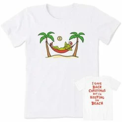 New ✨ Shirts 👩 Women's Life Is Good Grinch Give Back 🎄 Christmas Crusher T-Shirt 🎁