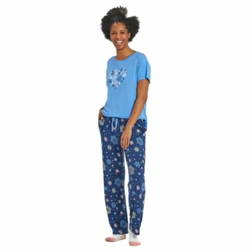Cheapest โค๏ธ Pajamas & Robes ๐ฉ Women's Life Is Good Holiday Snowflake Sleep Pant ๐ - Image 4