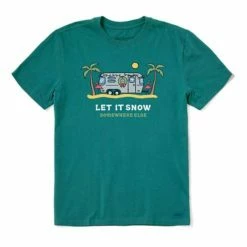 Hot Sale 🧨 Shirts Men's Life Is Good Let It Snow Camper Crusher T-Shirt 👍