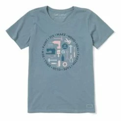 Promo ✨ Shirts 👩 Women's Life Is Good Handyman Circle T-Shirt 😍