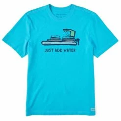 New ✨ Shirts Men's Life Is Good Just Add Water Pontoon Boat Crusher T-Shirt 💯