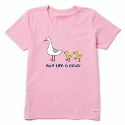 Coupon 👍 Shirts 👩 Women's Life Is Good Mom Life Is Good Crusher V-Neck Tee 😍