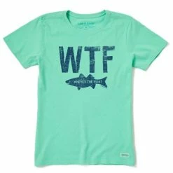 Deals ⌛ Shirts 👩 Women's Life Is Good Where The Fish Crusher T-Shirt ⌛