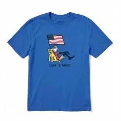 Coupon 💯 Shirts Men's Life Is Good Jake & Rocket USA Crusher T-Shirt ✨