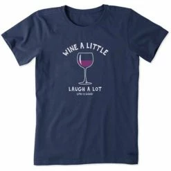 Hot Sale 🛒 Shirts 👩 Women's Life Is Good Laugh A Lot Crusher-Lite T-Shirt ⭐