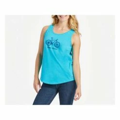 Best deal ⌛ Tanks 👩 Women's Life Is Good Spokes 👩 Woman Sleeveless Tank Top 🥰