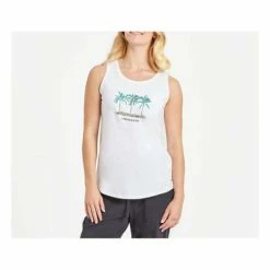 Best Sale ✨ Tanks 👩 Women's Life Is Good Cool Paml Flowers Sleeveless Tank Top 😍