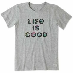 Cheap ✨ Shirts 👩 Women's Life Is Good Stack Flowers Crusher Tee 🛒