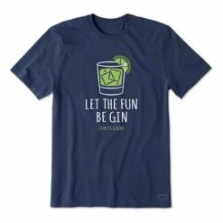 Flash Sale ✔️ Shirts Men's Life Is Good Let The Fun Be Gin T-Shirt 🥰