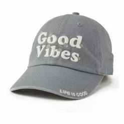 Promo 👍 Hats & Caps 👩 Women's Life Is Good Good Vibes Daisies Chill Adjustable Hat 🔔