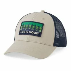 Best Sale ✔️ Hats & Caps Men's Life Is Good Tree Patch Hard Mesh Back Snapback Hat 🔔