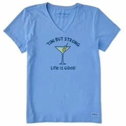 Top 10 ✨ Shirts 👩 Women's Life Is Good Tini But Strong Crusher V-Neck Tee 🎁