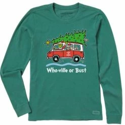 Coupon ⌛ Shirts 👩 Women's Life Is Good Whoville Or Bust Long Sleeve T-Shirt ✨