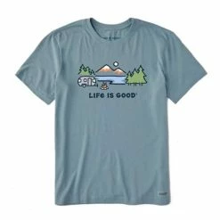 Coupon 🥰 Shirts Men's Life Is Good Lakeside Camper Crusher-Lite T-Shirt ✨