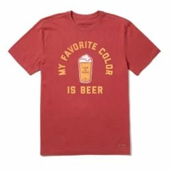 Brand new 🧨 Shirts Men's Life Is Good My Favorite Color Is Beer Crusher T-Shirt 🎁