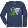 Cheapest ⭐ Shirts 👩 Women's Life Is Good Merry Grinchmas Long Sleeve T-Shirt ❤️