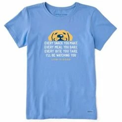 Budget 🌟 Shirts 👩 Women's Life Is Good Ill Be ⌚ Watching You Crusher T-Shirt ⭐