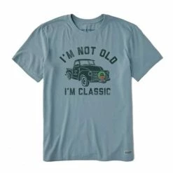 Deals 💯 Shirts Men's Life Is Good I'm Classic Wreath Truck Crusher T-Shirt ⭐