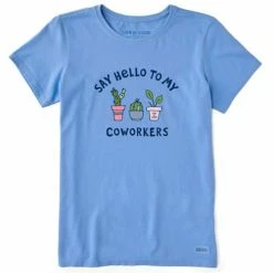 Flash Sale 🌟 Shirts 👩 Women's Life Is Good Succulent Co-Workers Crusher-Lite Tee 🛒