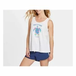 Best Pirce 🔔 Tanks 👩 Women's Life Is Good Tie Dye Turtle Textured Slub Tank Top 🛒