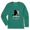 Hot Sale 🛒 Shirts 👩 Women's Life Is Good Mama Bear Holiday Adiron Long Sleeve T-Shirt 🎉